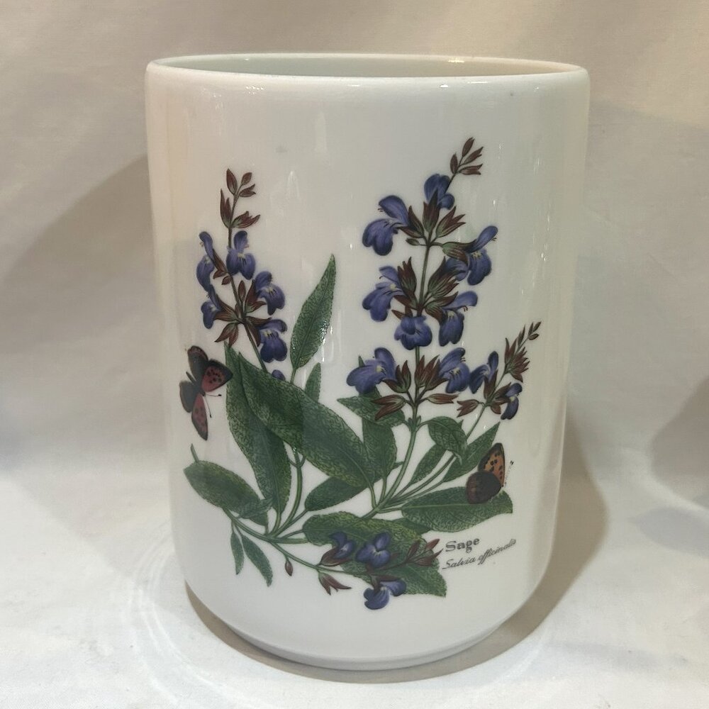 Royal Worcester 1990 Herbs Fine Porcelain Crock Sage Salvia Officinalis NO LID